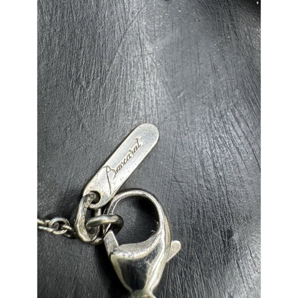 Baccarat Sterling Silver Crystal Butterfly Necklace Iridescent Violet France 17” - Picture 10 of 10